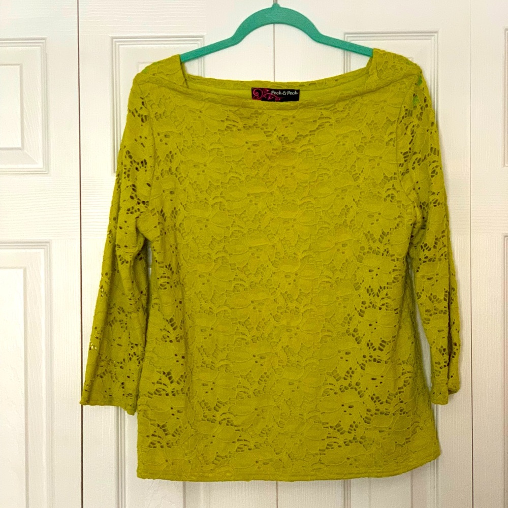 Peck & Peck XL Chartreuse Women’s Top